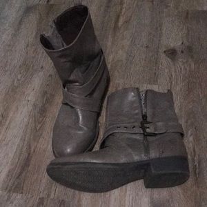 Grey ankle boots